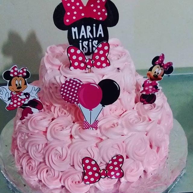 bolo Minnie rosa chantilly