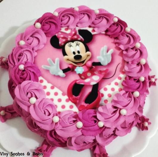 bolo Minnie rosa chantilly