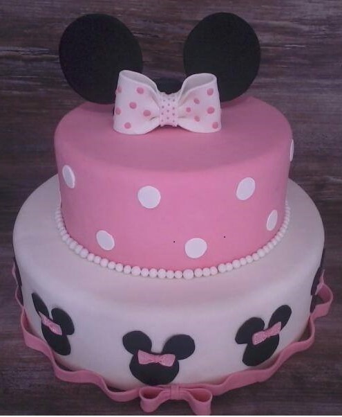 bolo Minnie rosa 2 andares