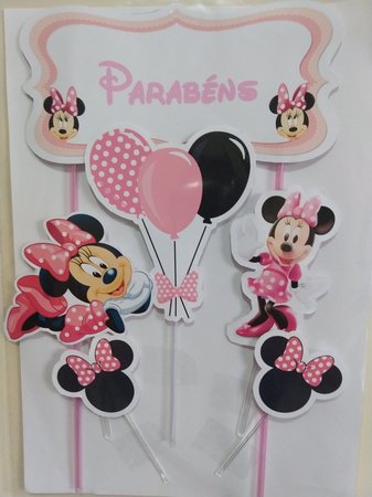 topo de bolo da Minnie rosa