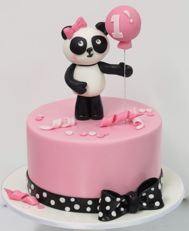  bolo panda rosa