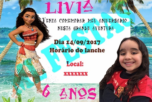 convite moana virtual