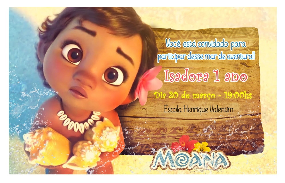 convite moana virtual