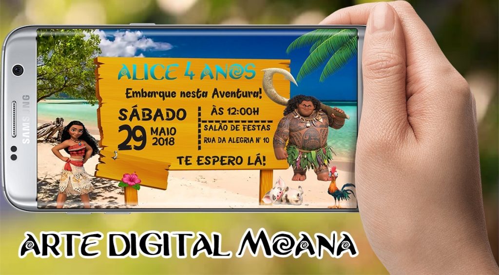 convite moana virtual