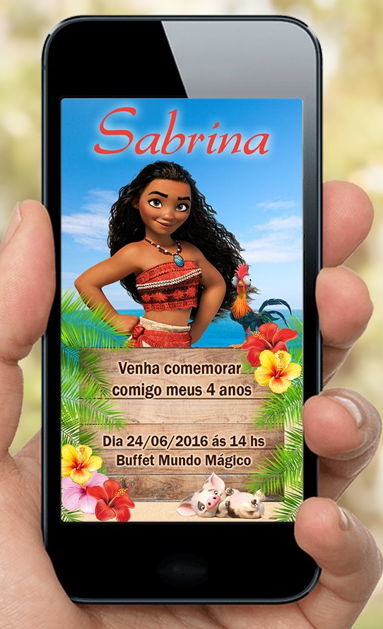 convite moana virtual