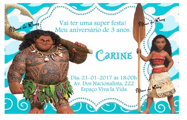  convite moana simples