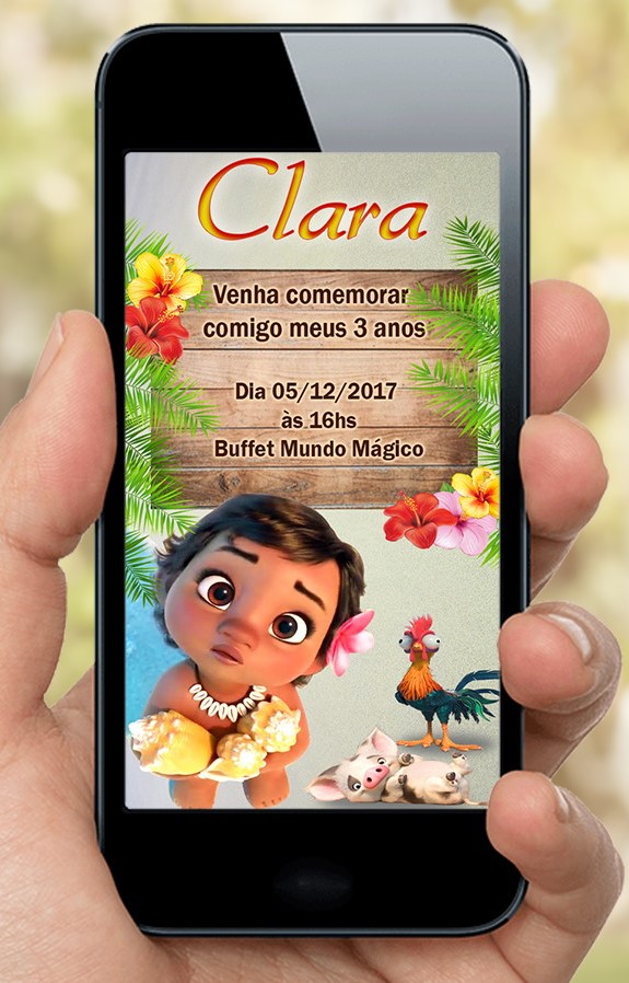 convite moana virtual