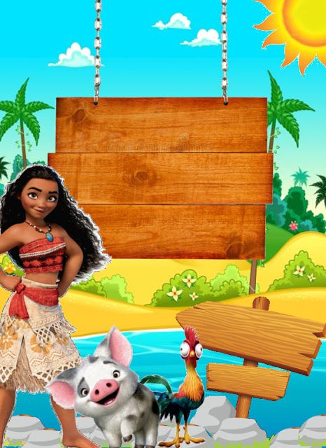 convite moana para editar e imprimir