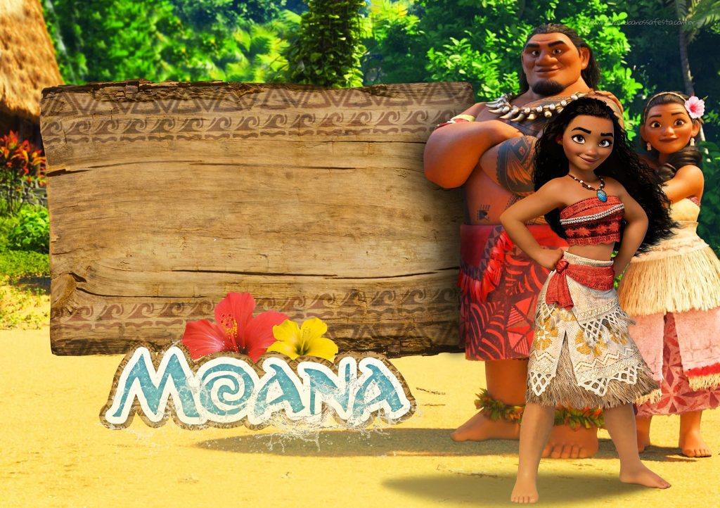 convite moana para editar e imprimir