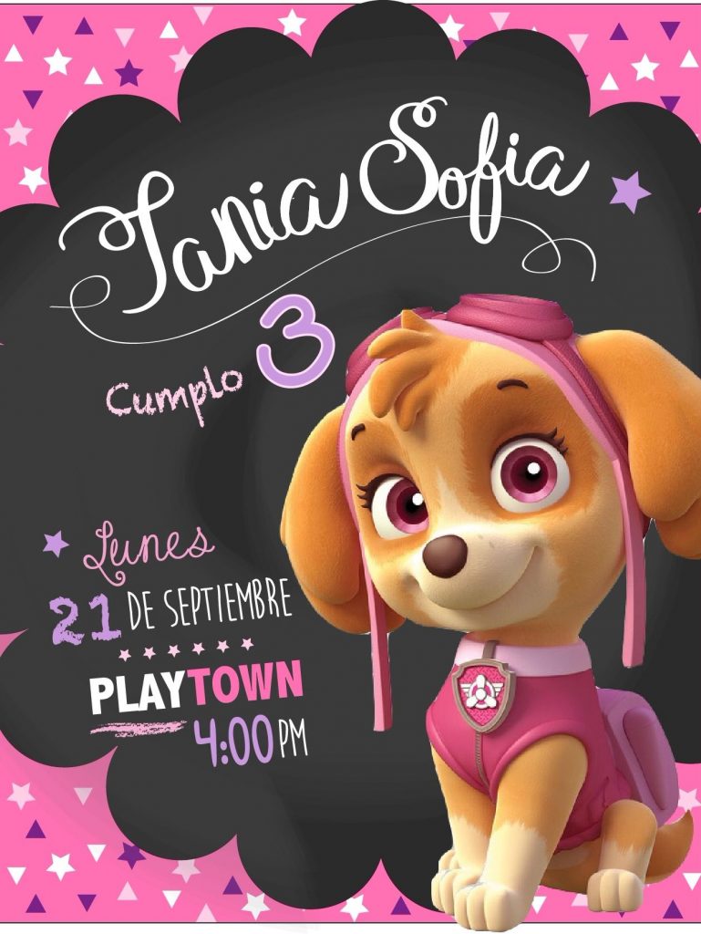 convite patrulha canina skye