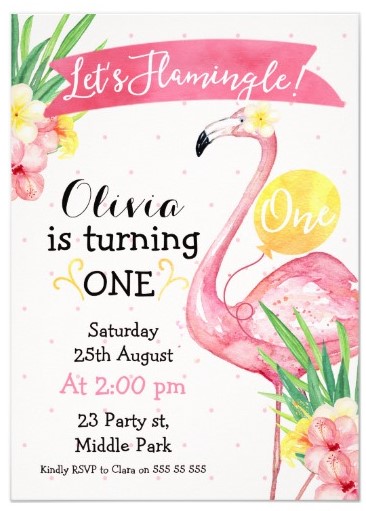 convite flamingo