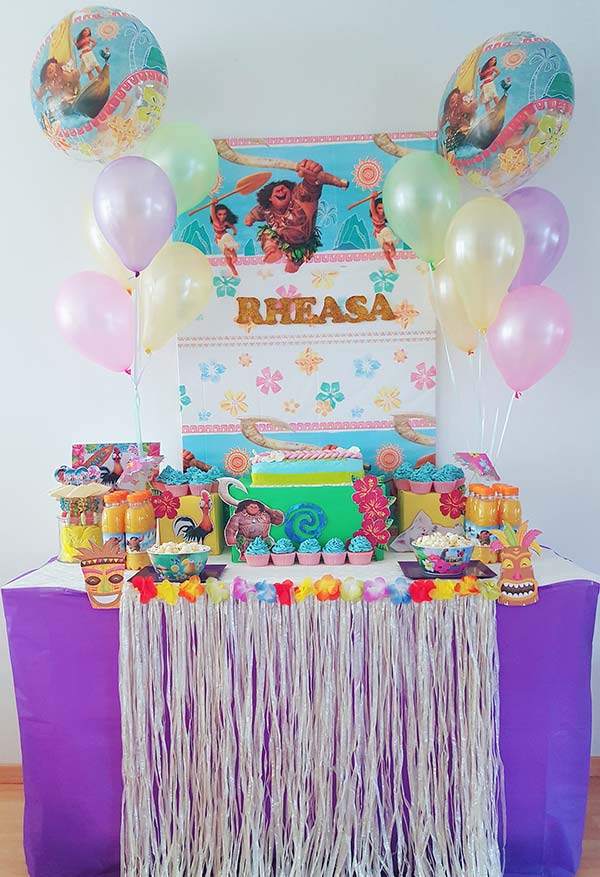 festa da moana simples e barata