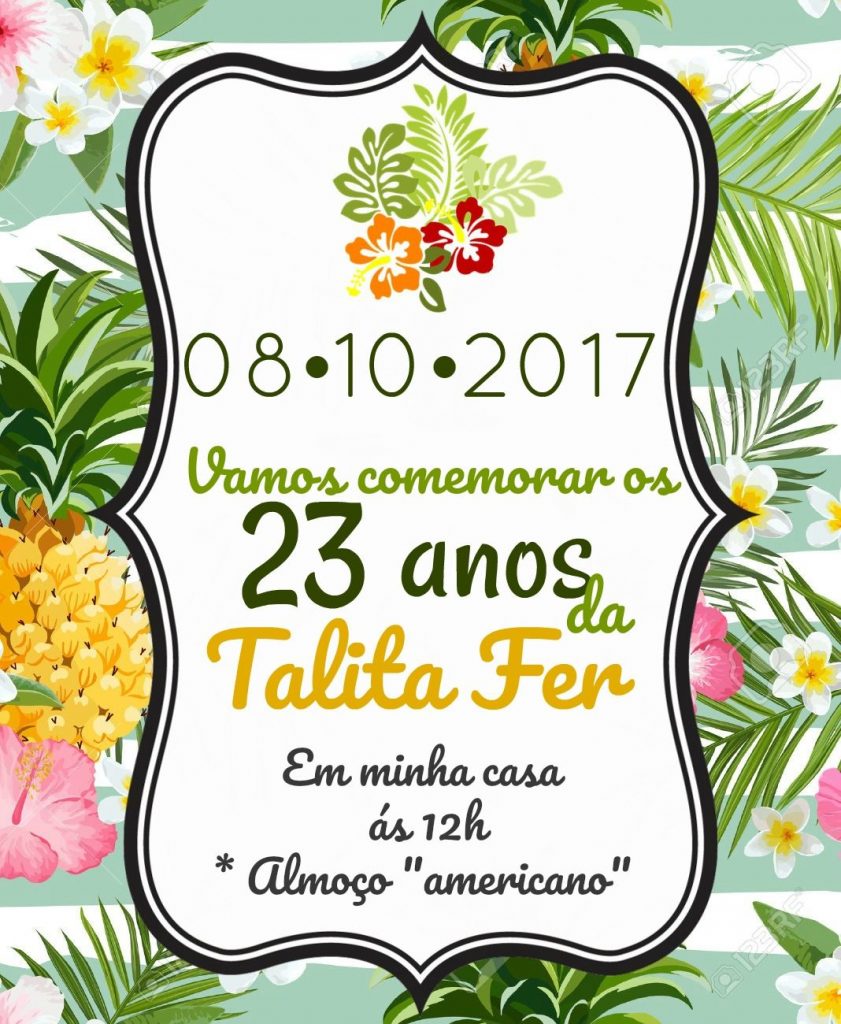 convite de festa tropical