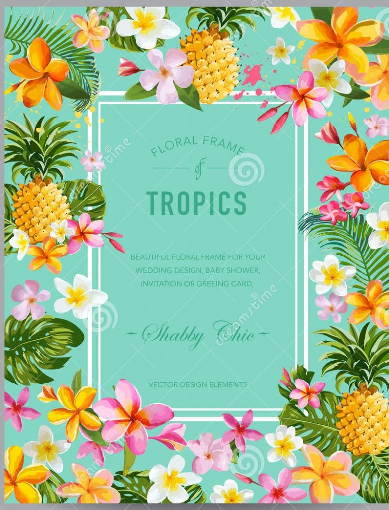 convite de festa tropical