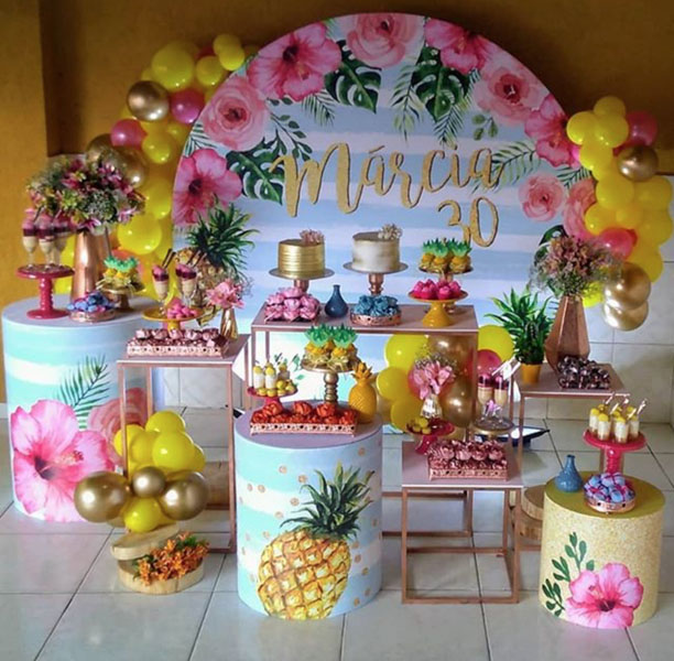 painel para festa tropical