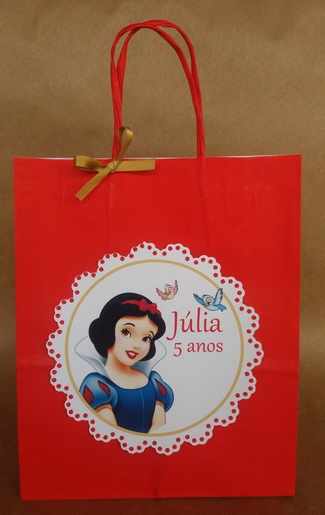  lembrancinha branca de neve sacolinha