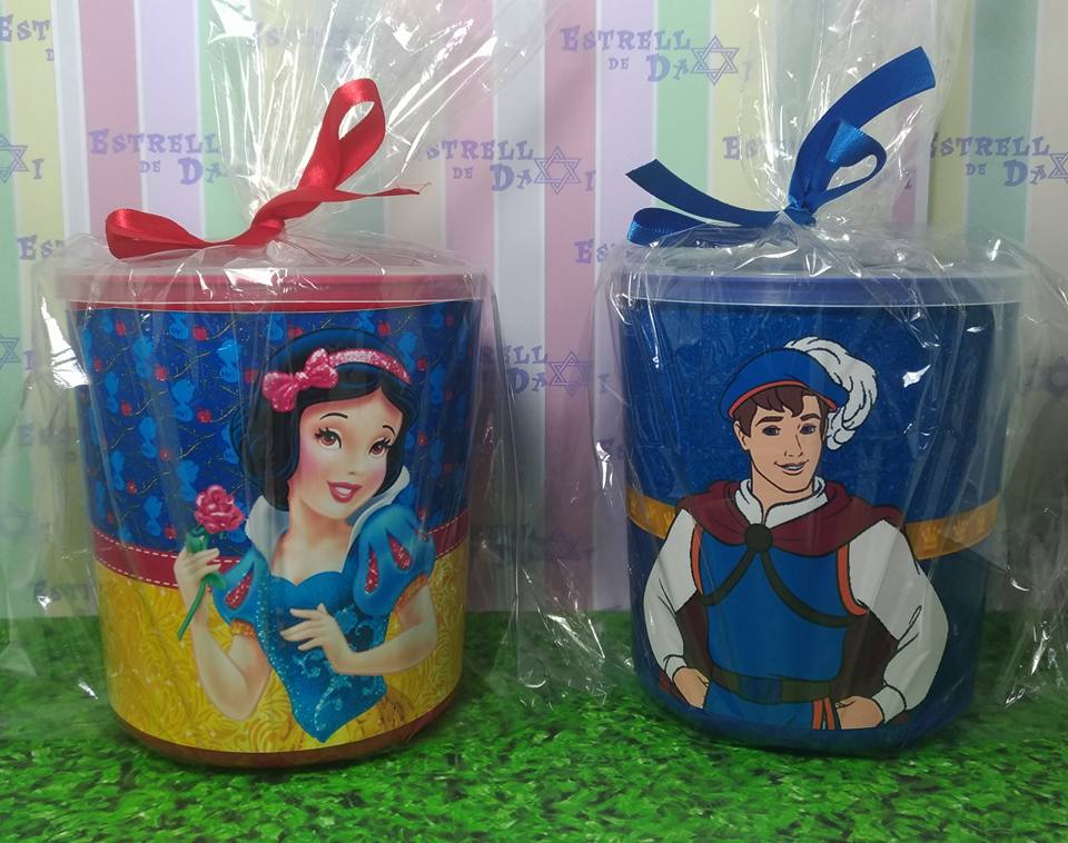  lembrancinha branca de neve lata de leite