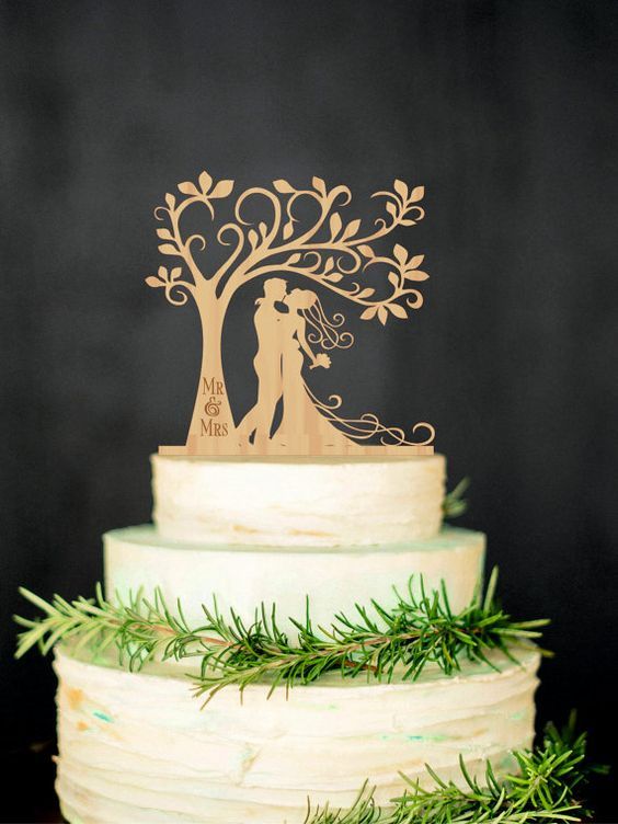 topo de bolo para casamento simples