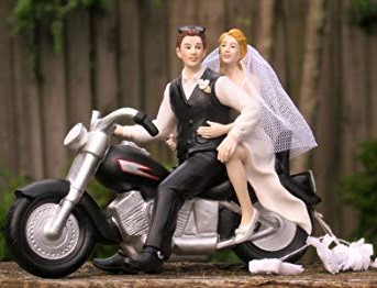 topo de bolo para casamento moto