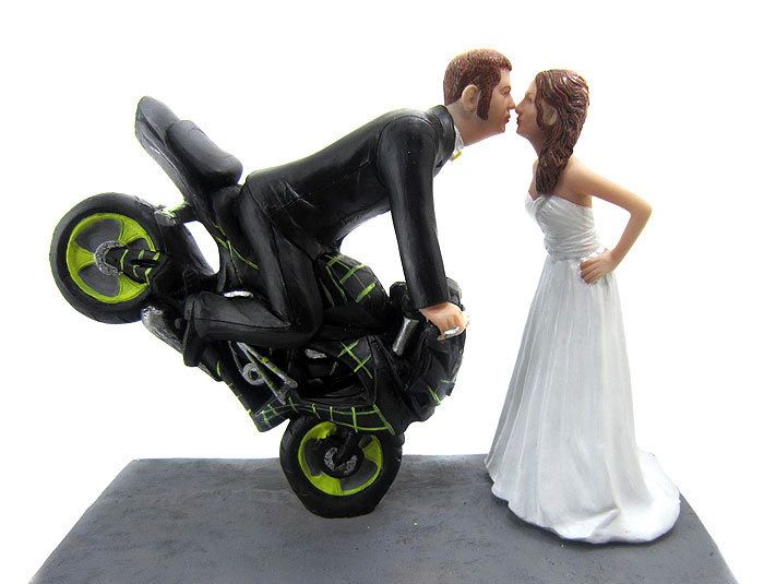 topo de bolo para casamento moto