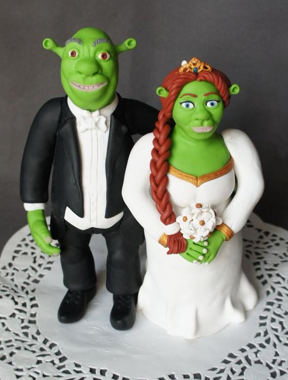 topo de bolo para casamento shrek e fiona