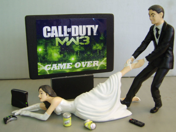 topo de bolo para casamento gamer 