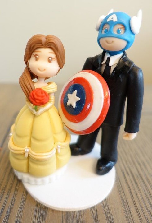 topo de bolo para casamento super heróis 