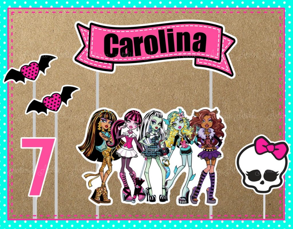 topo de bolo da monster high