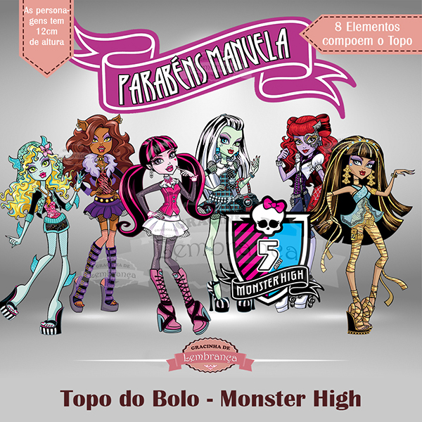 topo de bolo da monster high