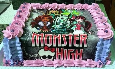 bolo da monster high papel arroz