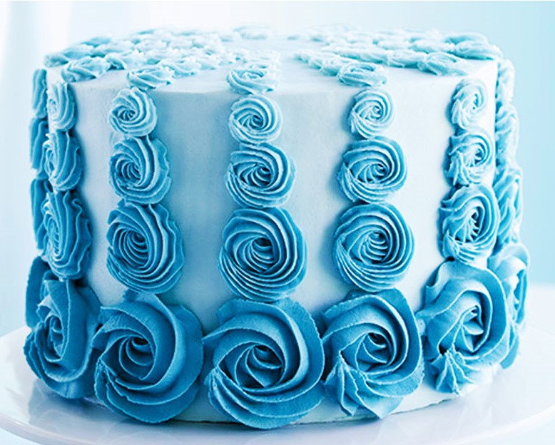  bolo de rosas azul