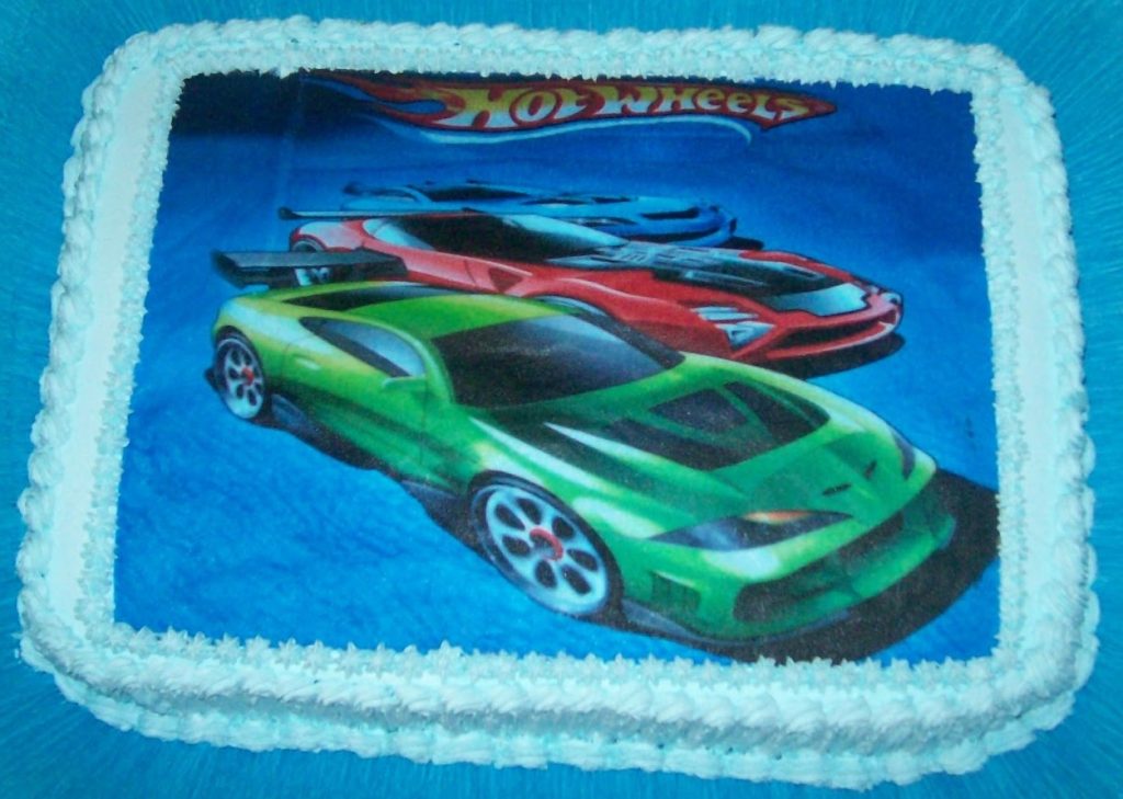 bolo hot wheels papel arroz