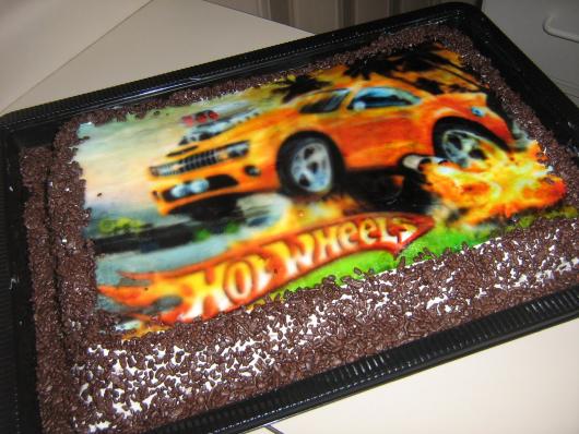 bolo hot wheels papel arroz