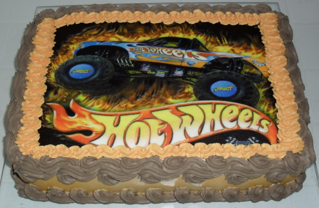 bolo hot wheels papel arroz