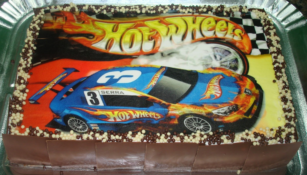 bolo hot wheels papel arroz