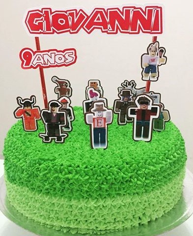 bolo de aniversario tema roblox