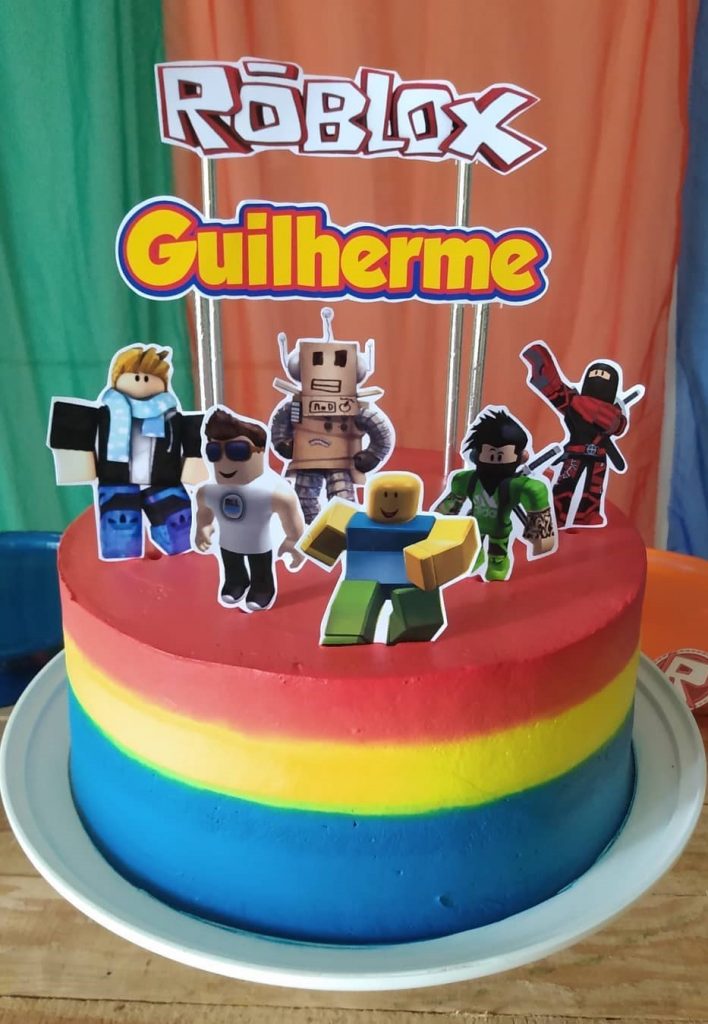 bolo roblox simples  Bolo lindo de aniversário, Bolo, Festa