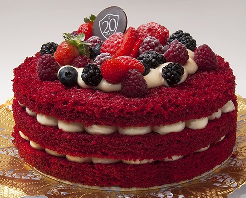 bolo vermelho simples