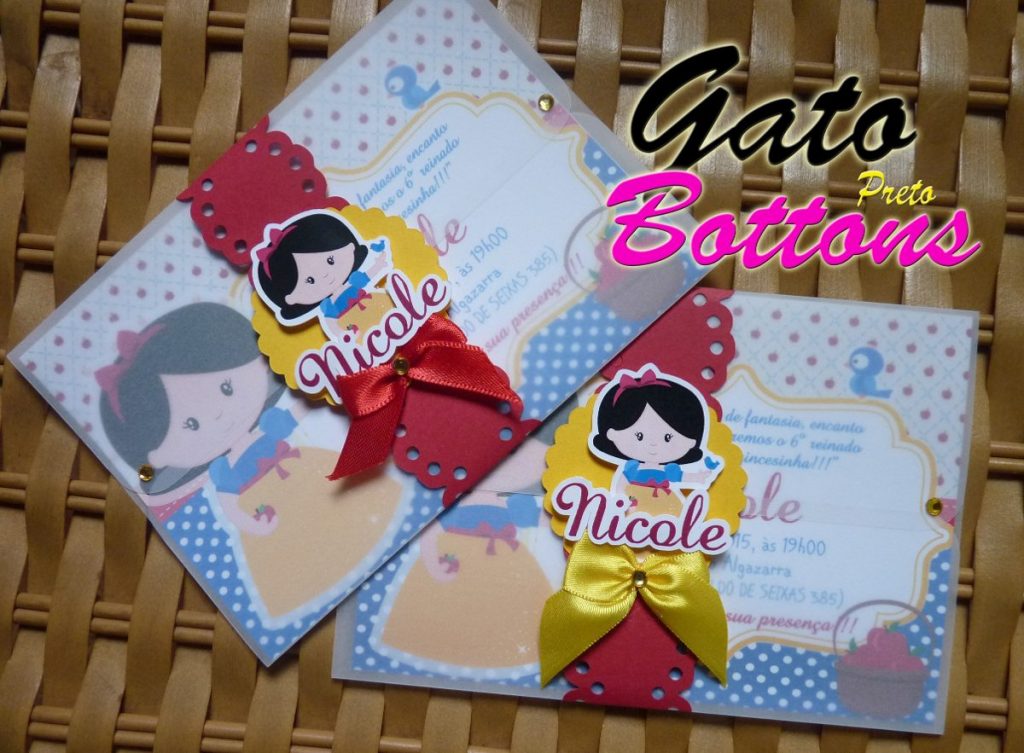 convite branca de neve personalizado