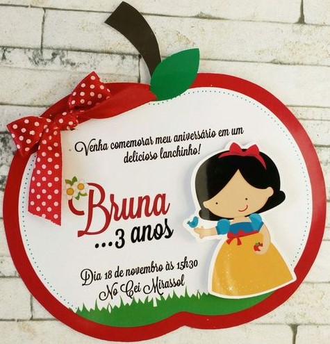 convite branca de neve baby