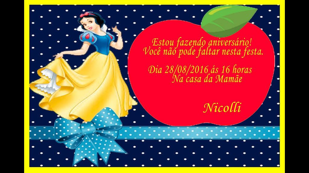 convite branca de neve maça