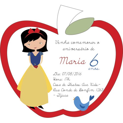 convite branca de neve maça