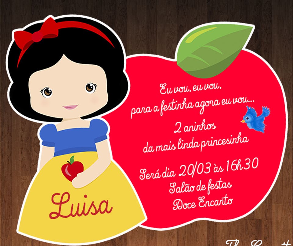 convite branca de neve maça