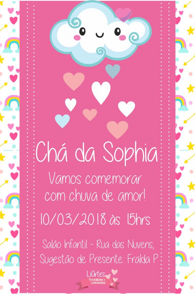 Criar convite de Chuva de Amor online grátis