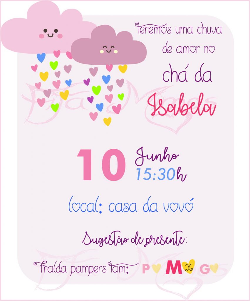 ▷ 10 Convites Chá de Bebê Chuva De Amor