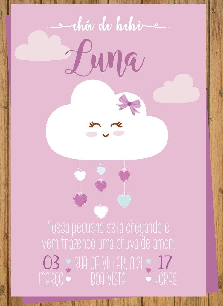 convite chuva de amor rosa