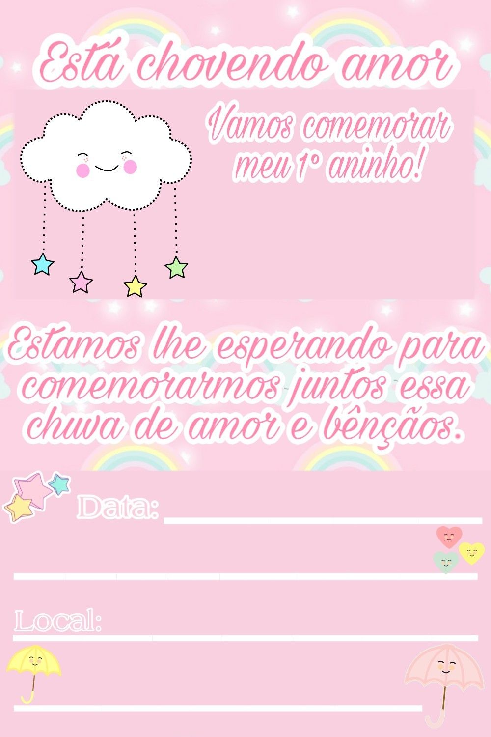 Criar convite de Chuva de Amor online grátis