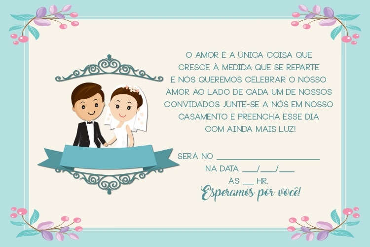 convite de casamento para editar