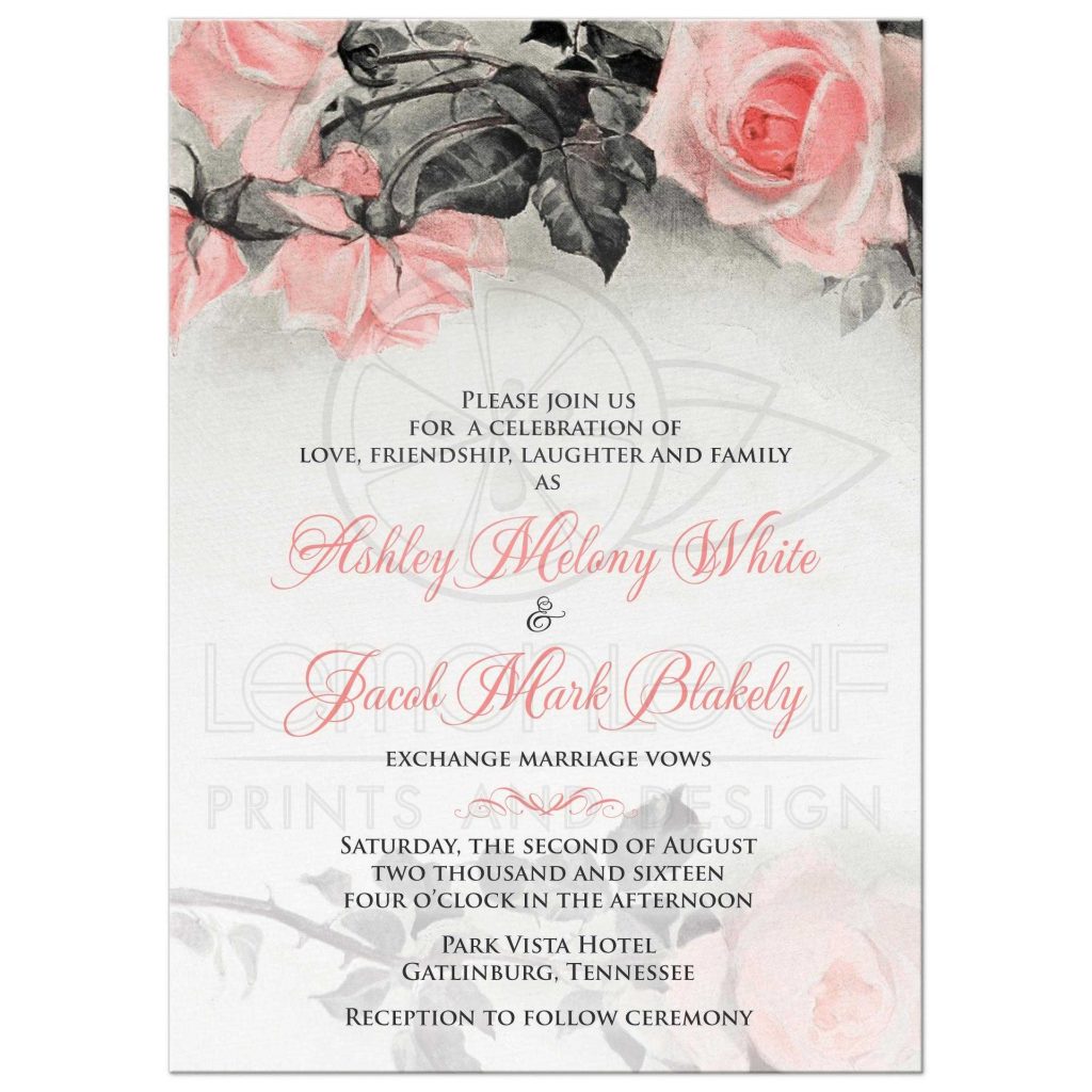 convite de casamento rose