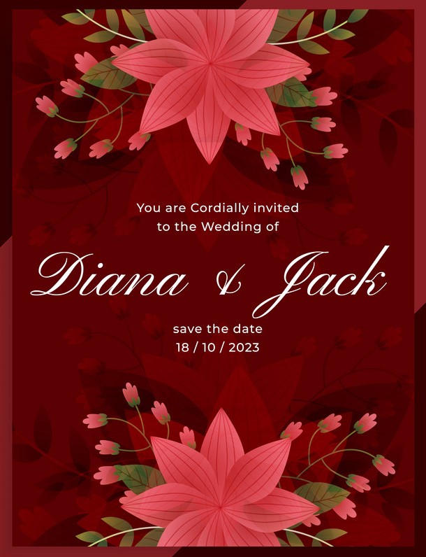 convite de casamento vermelho